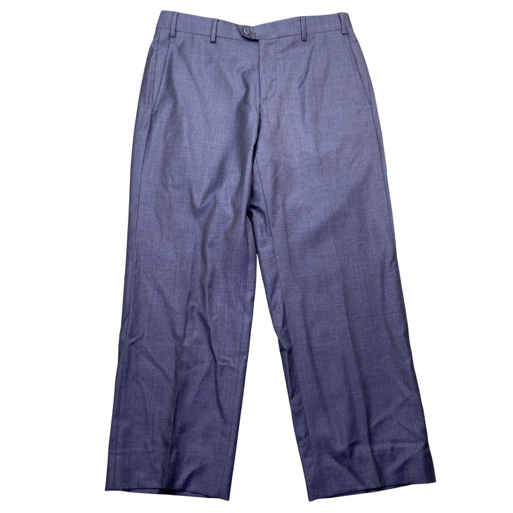 Zanella Platinum Devon Navy Wool Dress Pants Neiman Marcus Italy Sz 32 Preppy